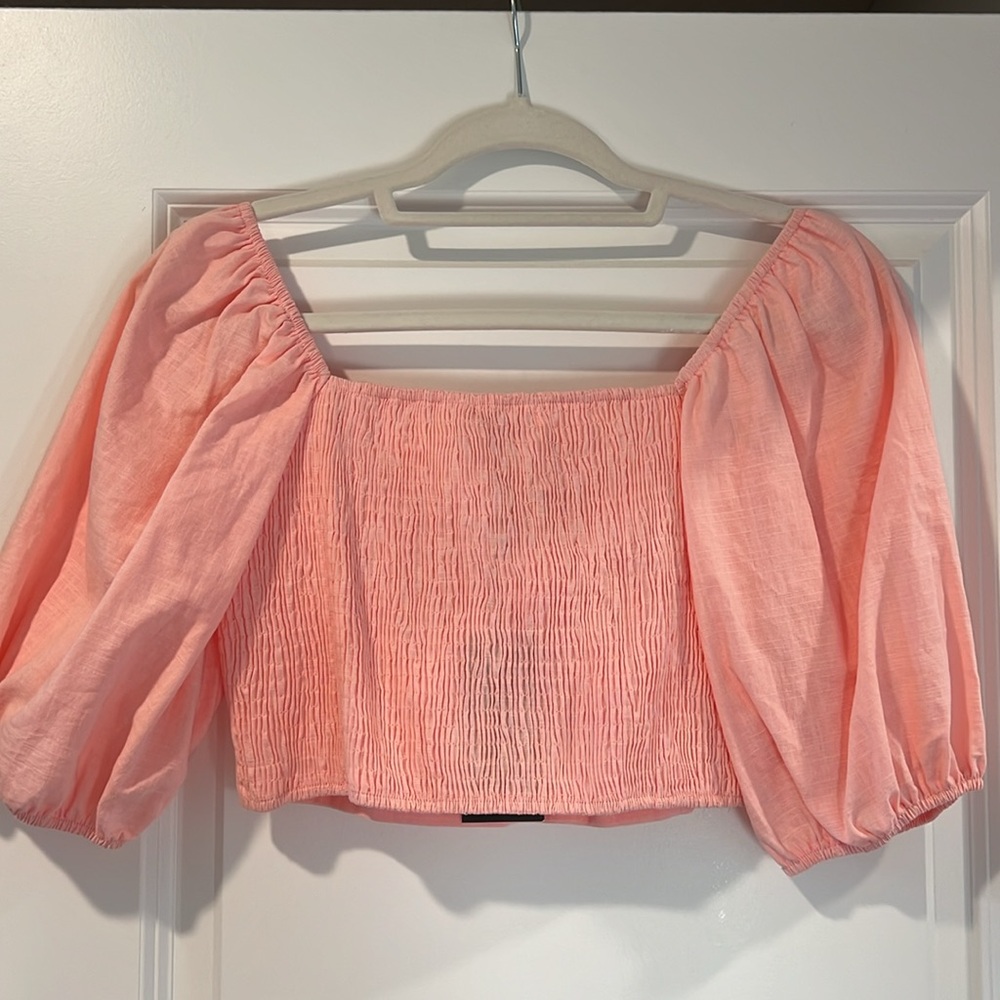 Linen crop Top - Picture 2 of 4